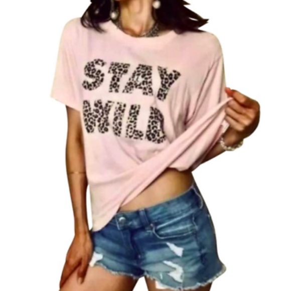 Wildfox Tops - WildFox Stay Wild Distressed Tee  size Medium